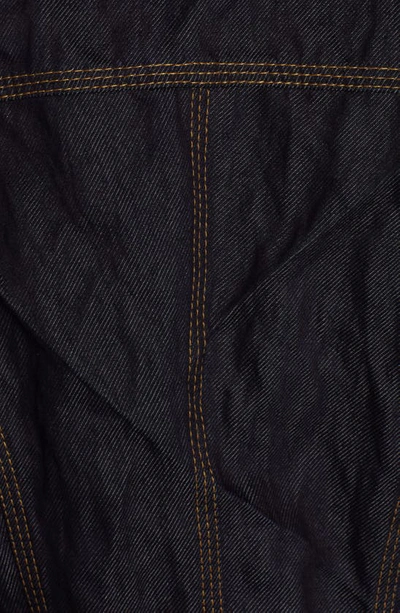 Shop Bottega Veneta Metallic Detail Cotton Twill Jacket In Indigo