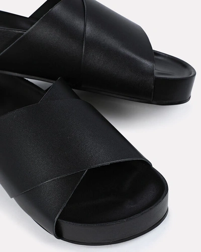 Shop St. Agni Crossover Leather Platform Sandals In Black