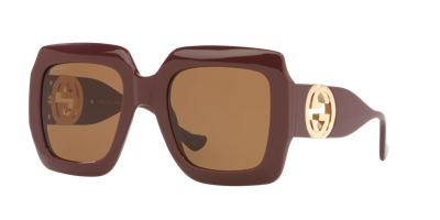 Shop Gucci Woman Sunglasses Gg1022s In Brown