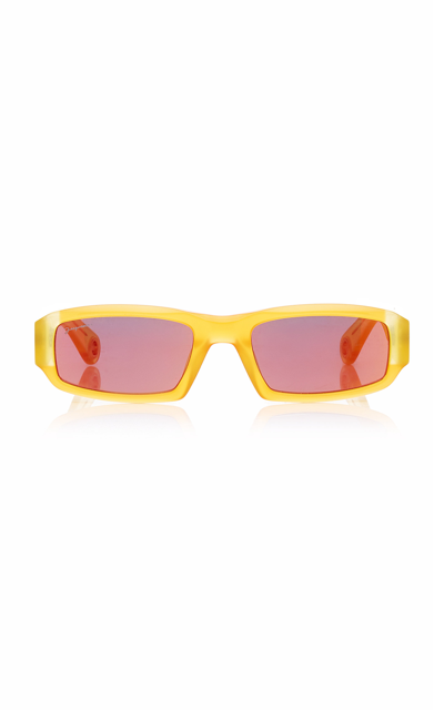 Shop Jacquemus Women's Altù Square-frame Acetate Sunglasses In Orange