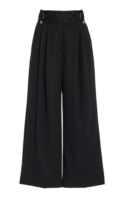 Shop By Malene Birger Women's Taal High-rise Wool Wide-leg Pants In Black
