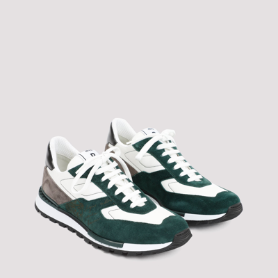 Shop Berluti Suede Sneakers Shoes In Green