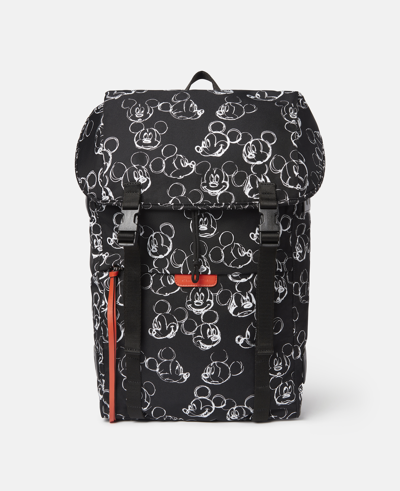 Shop Stella Mccartney Fantasia Mickey Print Logo Backpack In Black