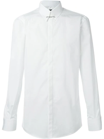 Dsquared2 Safety Pin Collar Shirt In White