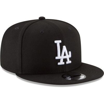 Shop New Era Black Los Angeles Dodgers Black & White 9fifty Snapback Hat