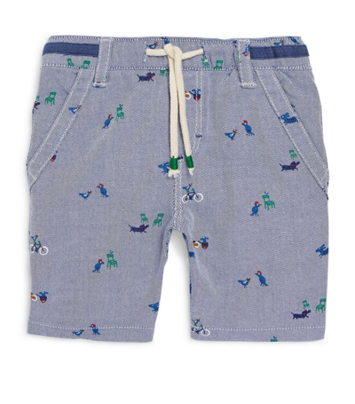 Shop Absorba Embroidered Shorts (3-24 Months) In Blue