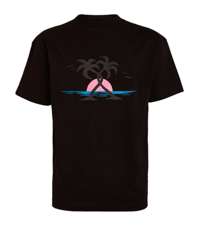 Shop Palm Angels Hugging Palms T-shirt In Black