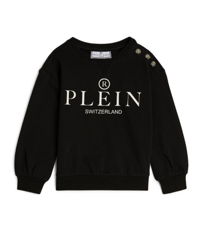 Shop Philipp Plein Junior Button-detail Logo Sweatshirt (4-14 Years) In Black