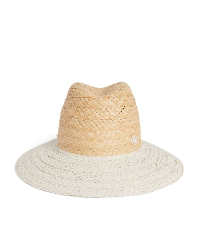 Shop Maison Michel Two-tone Straw Kate Sunhat In Neutral