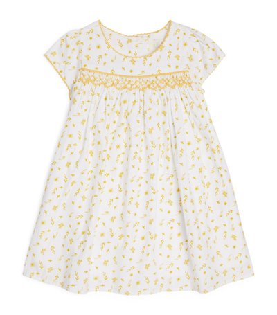 Shop Albetta Cotton Floral Dress (3-36 Months) In Yellow