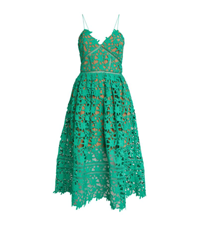 Shop Self-portrait Lace Azalea Midi Dress In Green