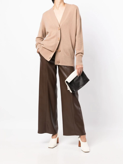 Shop Equipment V-neck Long-sleeved Cardigan In Brown