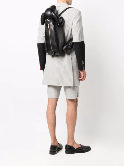 Thom Browne Leather Hector Backpack In Black