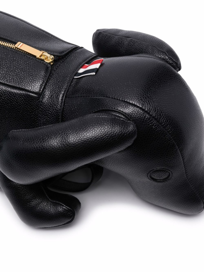 Thom Browne Leather Hector Backpack In Black