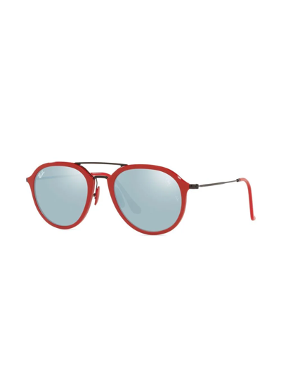 Shop Ray Ban Rb4369m Aviator Frame Sunglasses In Grey