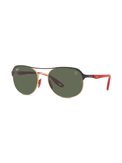 Shop Ray Ban Rb3685m Scuderia Ferrari Collection Sunglasses In Green