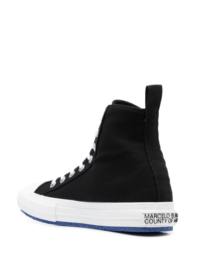 Shop Marcelo Burlon County Of Milan Cross Vulcanised High-top Sneakers In Black