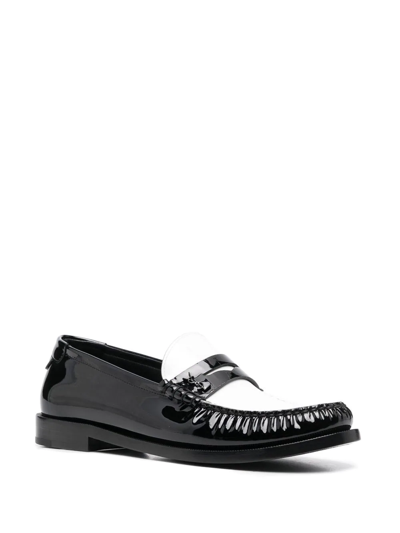 Shop Saint Laurent Le Loafer Contrast Detail Loafers In Black