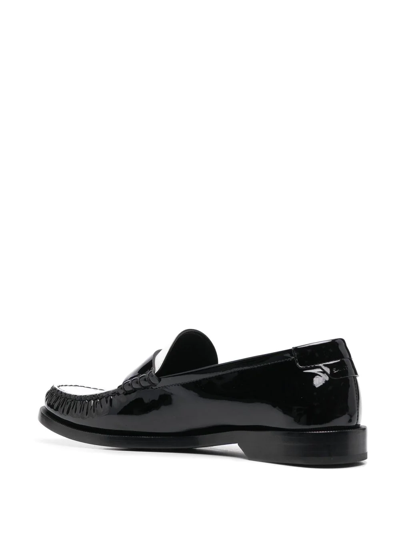 Shop Saint Laurent Le Loafer Contrast Detail Loafers In Black