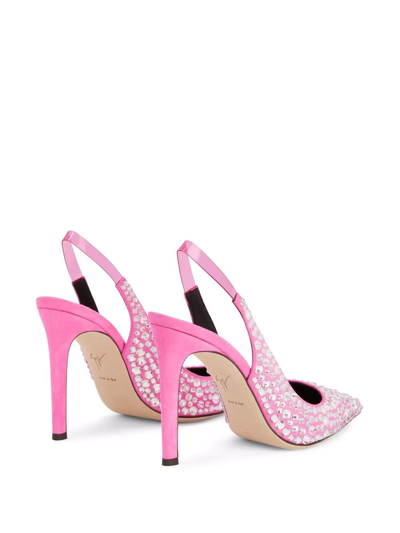 Shop Giuseppe Zanotti Diorite Crystal-embellished Pumps In Pink