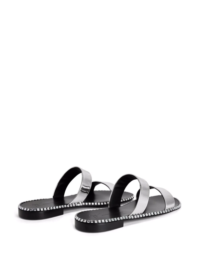 Shop Giuseppe Zanotti Elektron Metallic Embellished Sandals In Silver