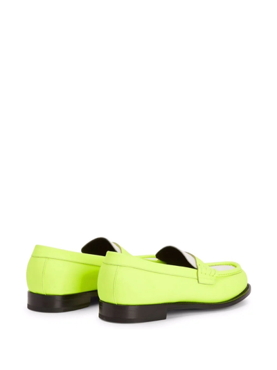 Shop Giuseppe Zanotti Euro Two-tone Leather Loafers In Yellow