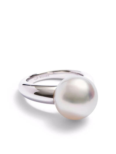 Shop Autore 18kt White Gold Sofia Pearl Ring In Silver