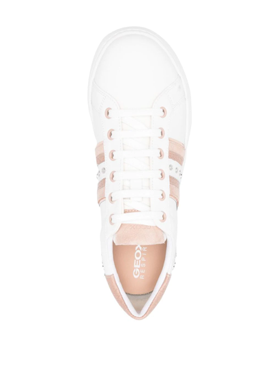 Geox Jaysen Panelled Stud-detail Sneakers In White