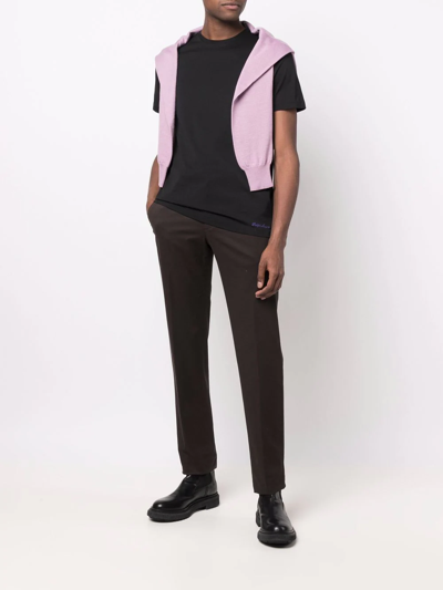 Ralph Lauren Script Logo-embroidered Cotton T-shirt In Black