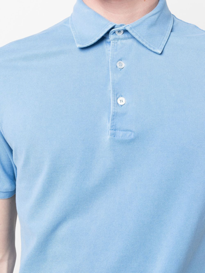 Shop Fedeli Cotton Polo Shirt In Blue