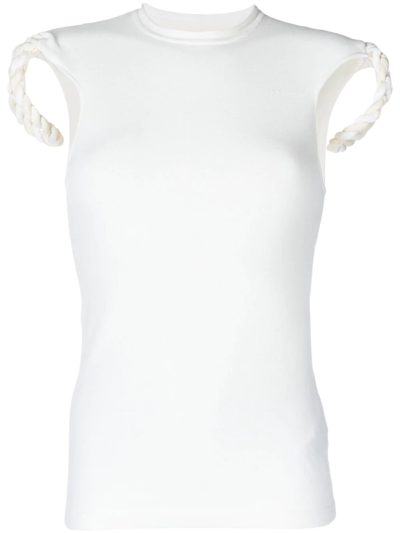 Shop Dion Lee Braid-strap T-shirt In White