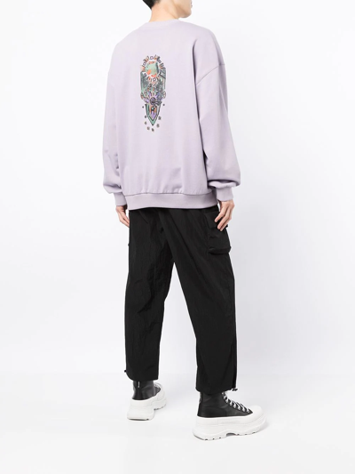 Ports V Graphic-print Crew Neck Sweatshirt In Purple