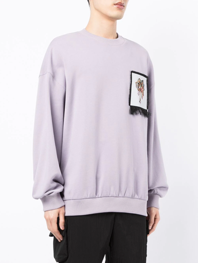 Ports V Graphic-print Crew Neck Sweatshirt In Purple