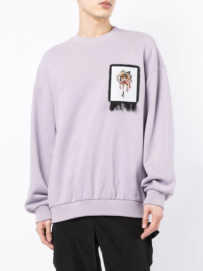 Shop Ports V Graphic-print Crew Neck Sweatshirt In Purple