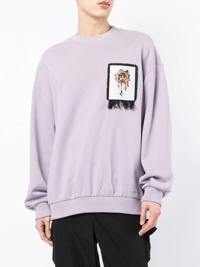 Ports V Graphic-print Crew Neck Sweatshirt In Purple