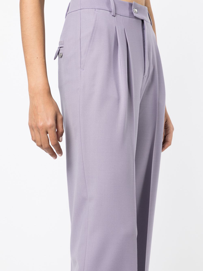 Shop Ports V High-waist Tailored Trousers In Purple