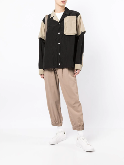 Shop Ports V Cropped Pleated Trousers In Brown