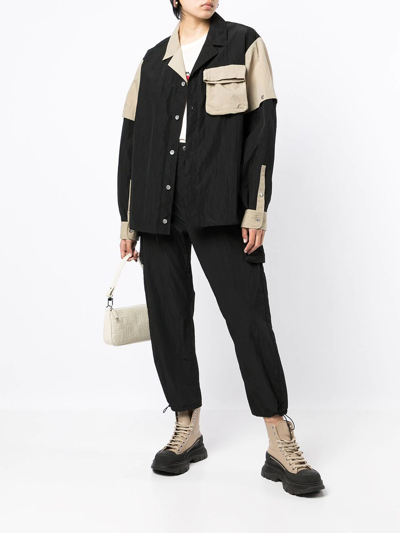 Ports V Cropped Cargo Trousers In Black