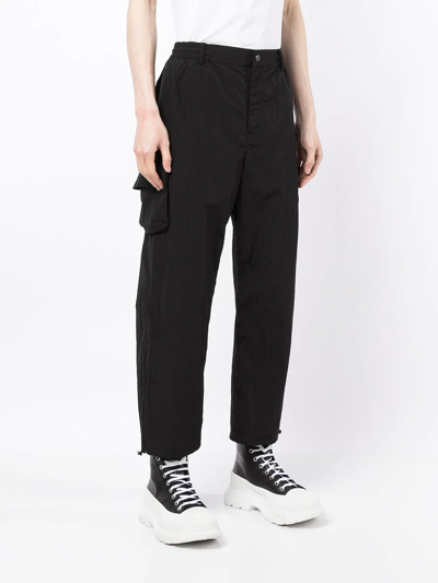 Ports V Cropped Cargo Trousers In Black