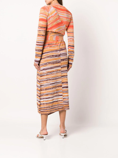 Shop Jonathan Simkhai Space Dye Knitted Dress In Orange