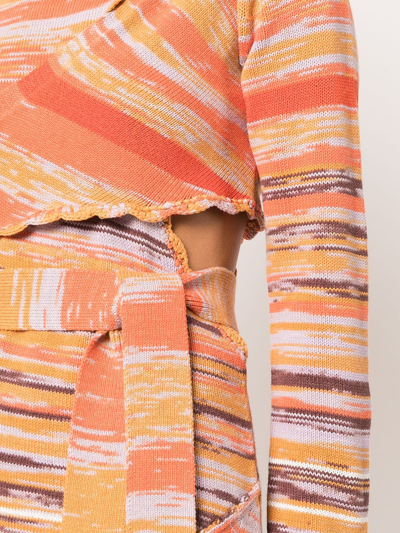 Simkhai Selah Layered Space-dyed Cotton And Wool-blend Midi Dress In Orange
