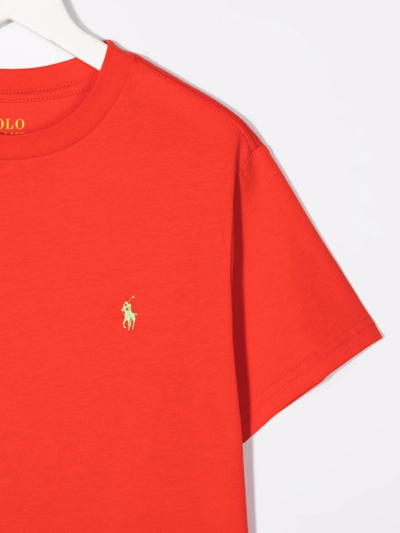 Polo Ralph Lauren Logo-embroidered Cotton T-shirt In Red