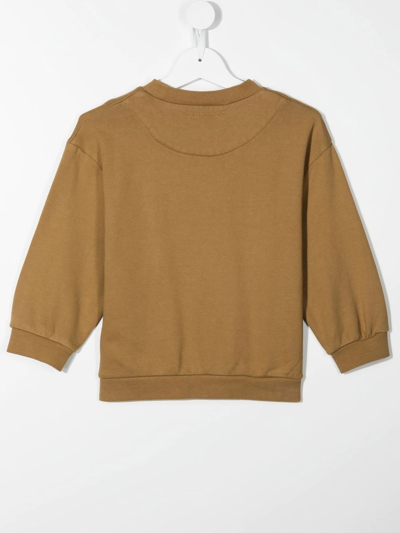Shop Rejina Pyo Luka Logo-patch Organic Cotton Sweatshirt In Brown