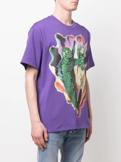 Shop Just Don Cartoon Print T-shirt In Purple