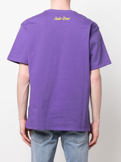 Shop Just Don Cartoon Print T-shirt In Purple