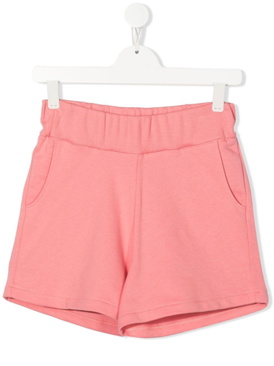 Balmain Rear Logo-print Shorts In Pink