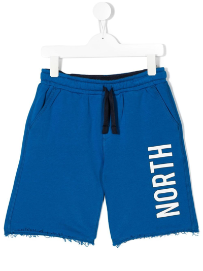 Shop North Sails Logo-print Cotton Track Shorts In Blue