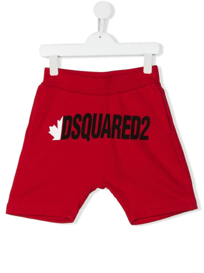 Shop Dsquared2 Rear Logo-print Shorts In Red
