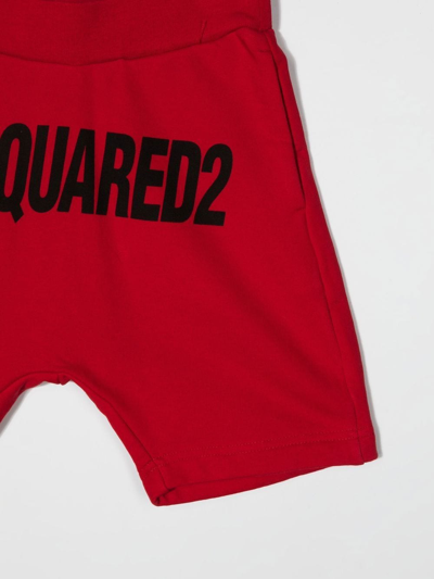 Shop Dsquared2 Rear Logo-print Shorts In Red