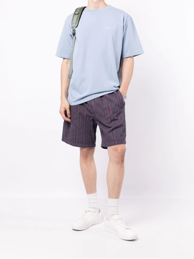 Agnès B. Logo-embroidered T-shirt In Blue